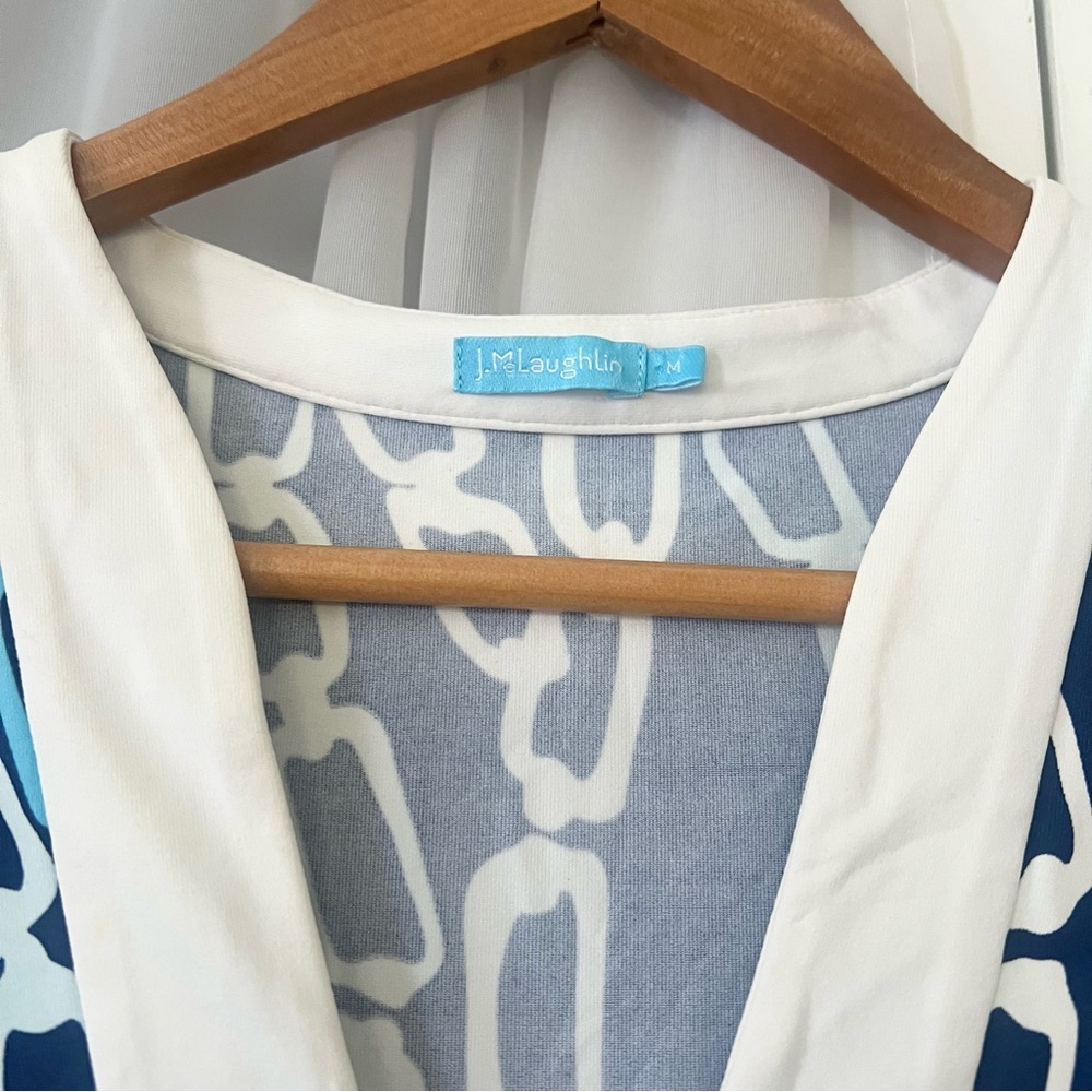 J. McLaughlin Blue Chainlink Gisele Catalina Cloth Dress Sz M - Picture 10 of 10